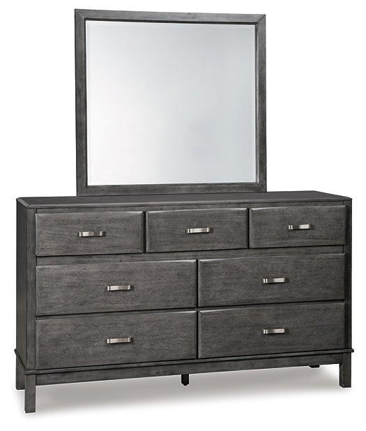 Caitbrook Storage Bed With 8 Storage Drawers With Mirrored Dresser, Chest And 2 Nightstands