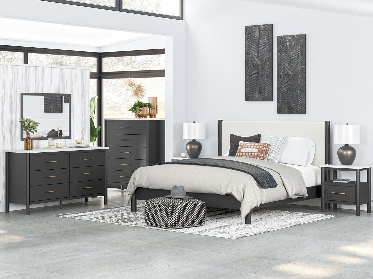 Cadmori Upholstered Panel Bed