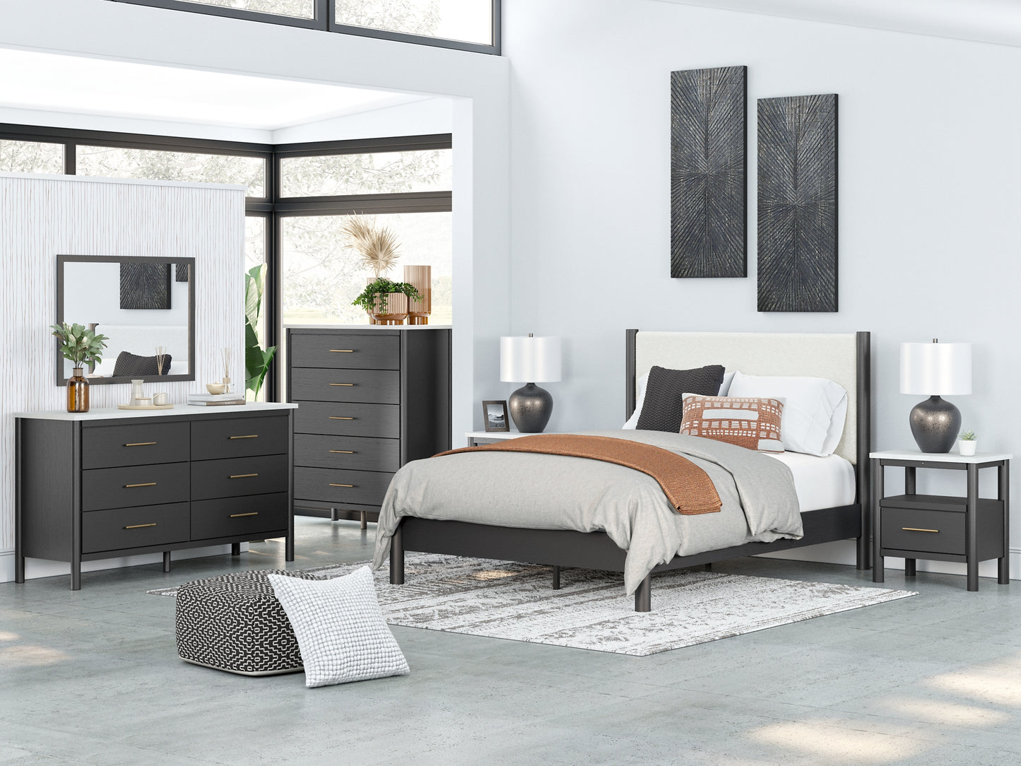 Cadmori Upholstered Panel Bed