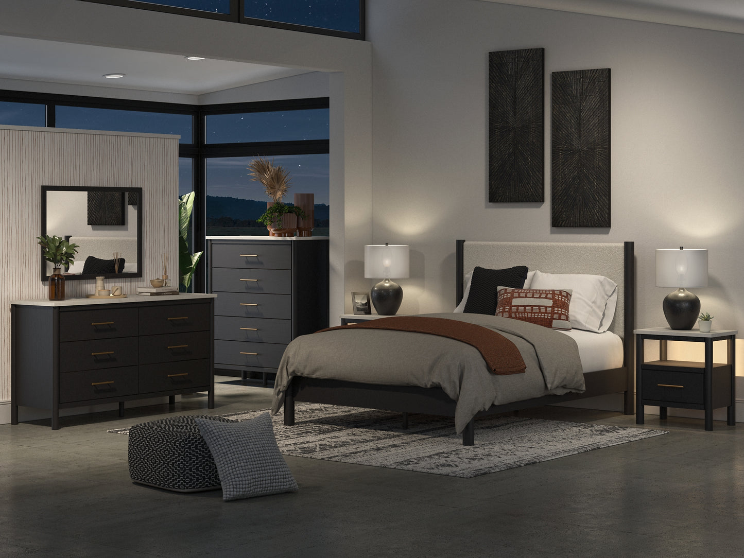 Cadmori Upholstered Panel Bed