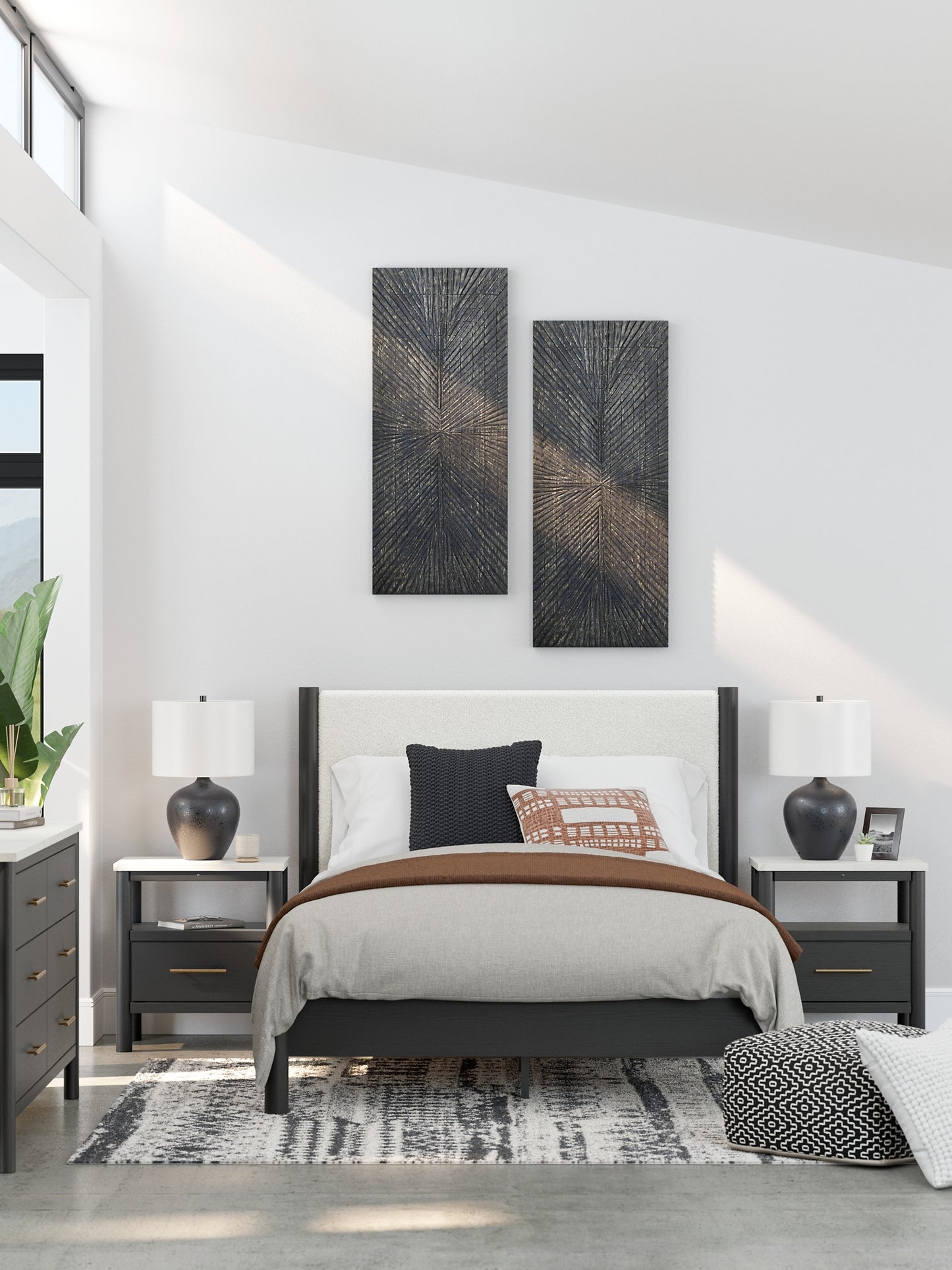 Cadmori Upholstered Panel Bed