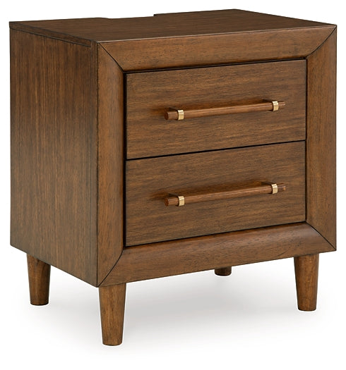 Lyncott Queen Upholstered Bed with Mirrored Dresser, Chest and Nightstand