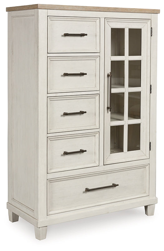 Shaybrock Queen Panel Bed with Mirrored Dresser, Chest and Nightstand