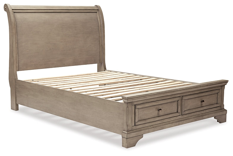 Lettner Queen Sleigh Bed with 2 Storage Drawers