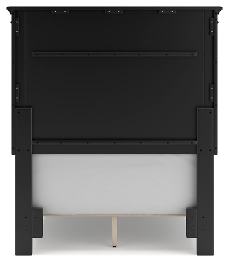 Lanolee Twin Panel Bed with Mirrored Dresser and 2 Nightstands