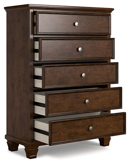 Danabrin Twin Panel Bed with Mirrored Dresser and Chest