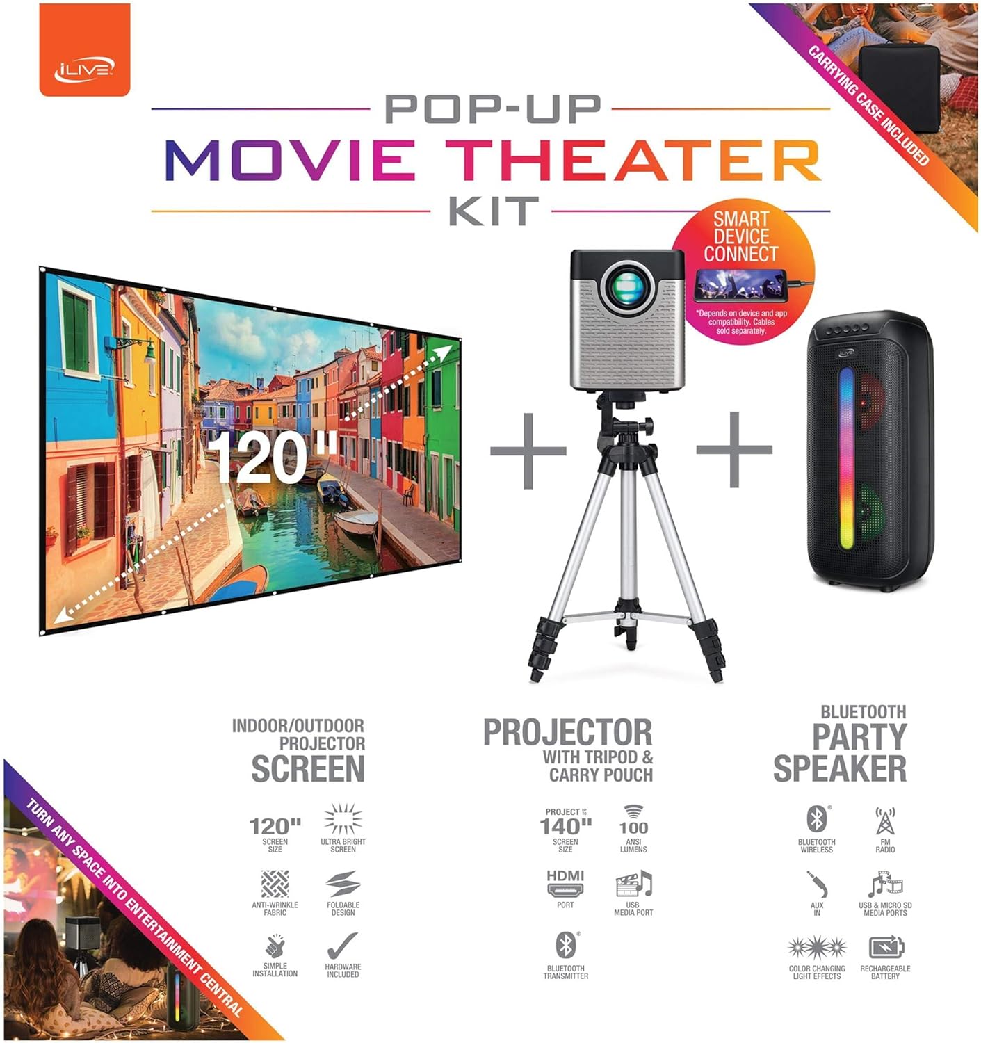 iLive Pop-Up Movie Theater Kit
