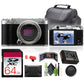 Fujifilm X-M5 Mirrorless Digital Camera Body (Silver) + 64GB Memory Card + More