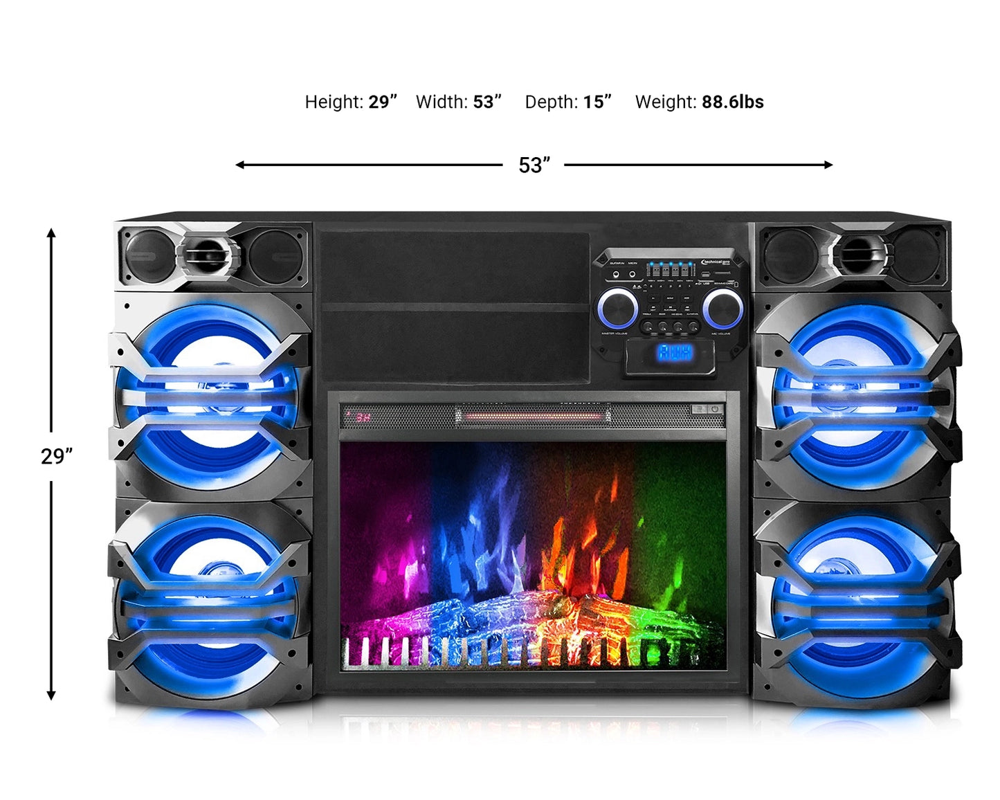 Technical Pro xFIre TV Stand with Fireplace insert