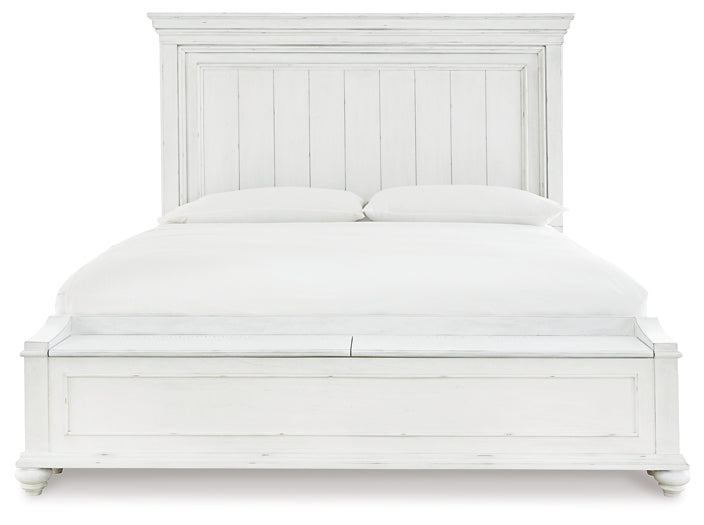 Kanwyn  Panel Bed With Storage Bench