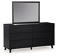 Danziar King Panel Bed with Mirrored Dresser