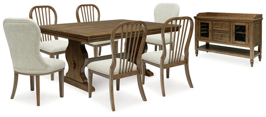 Sturlayne Dining Table and 6 Chairs with Storage