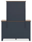 Landocken Full Panel Headboard with Mirrored Dresser