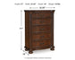 Lavinton Queen Poster Bed with Mirrored Dresser and Chest