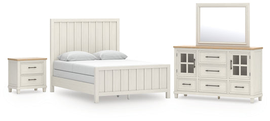 Shaybrock Queen Panel Bed with Mirrored Dresser and Nightstand
