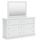 Bostwick Shoals King Panel Bed with Mirrored Dresser and Nightstand