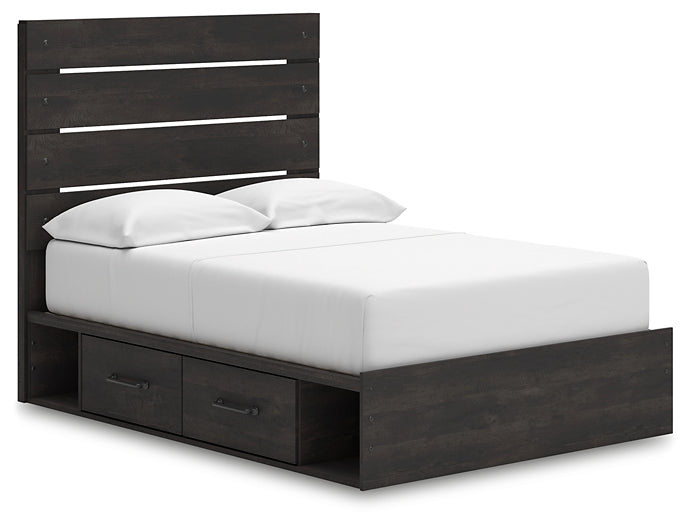 Hollivern Full Panel Bed with Storage with Mirrored Dresser, Chest and Nightstand