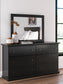 Maribel King Panel Bed with Mirrored Dresser and Chest