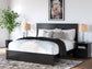 Maribel King Panel Bed with Mirrored Dresser and Chest
