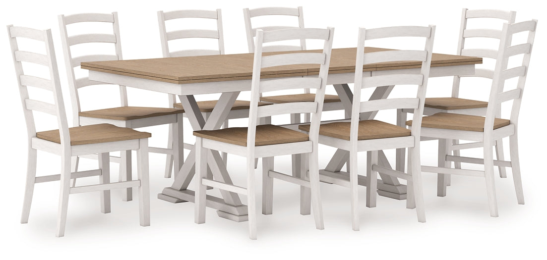 Purlaney Dining Table and 8 Chairs