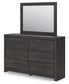Hollivern Full Panel Bed with Mirrored Dresser and Chest