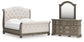 Ardenfield King Upholstered Sleigh Bed with Mirrored Dresser