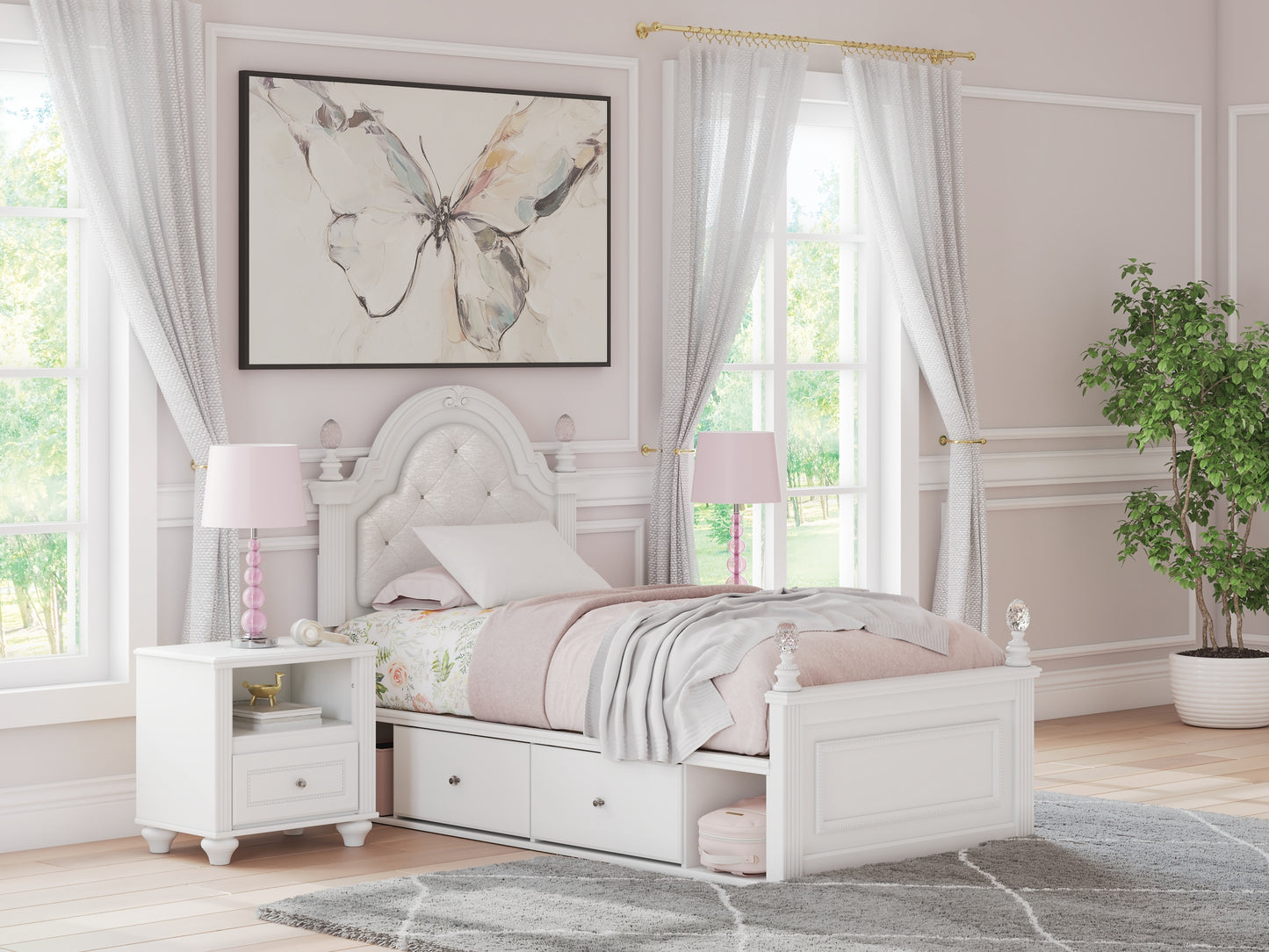 Kozlani Twin Upholstered Panel Storage Bed