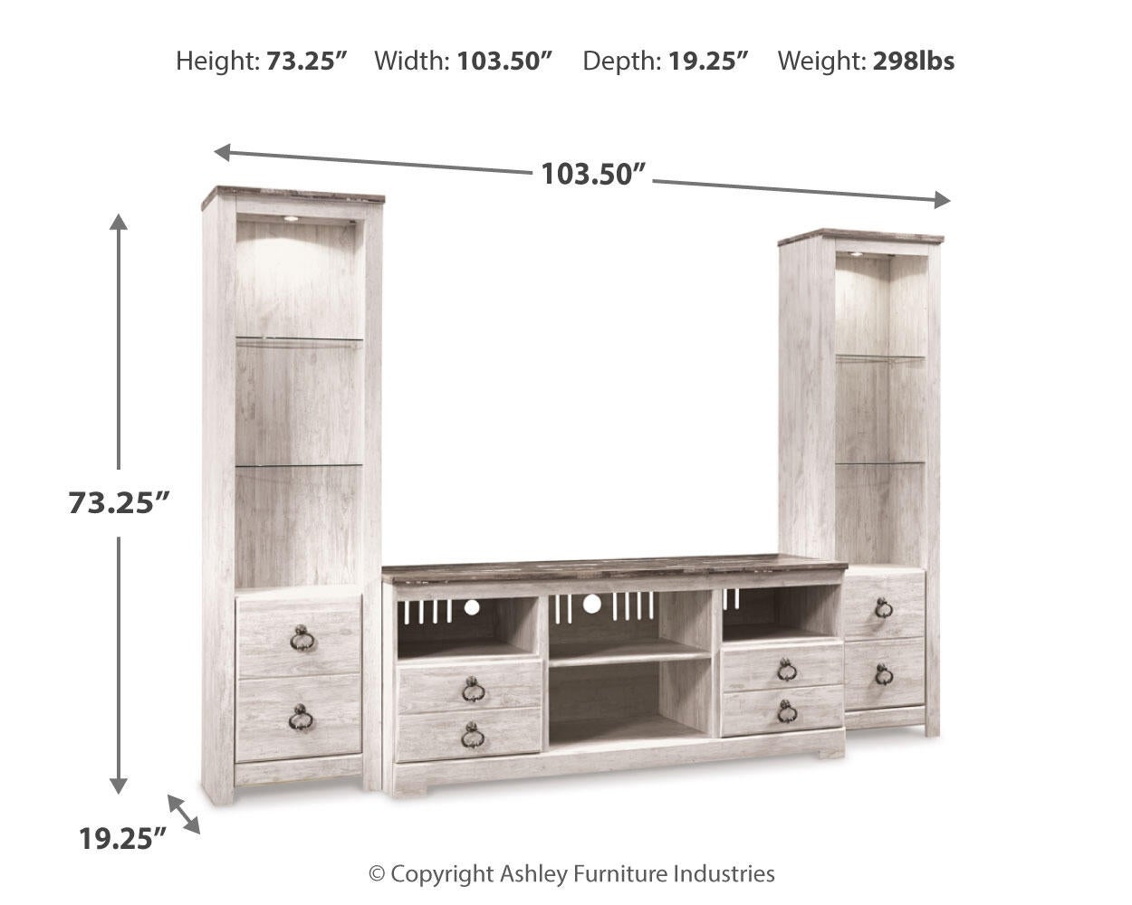 Willowton 3-Piece Entertainment Center