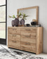Hyanna Full Panel Bed with 2 Side Storage, Dresser, Mirror and Nightstand