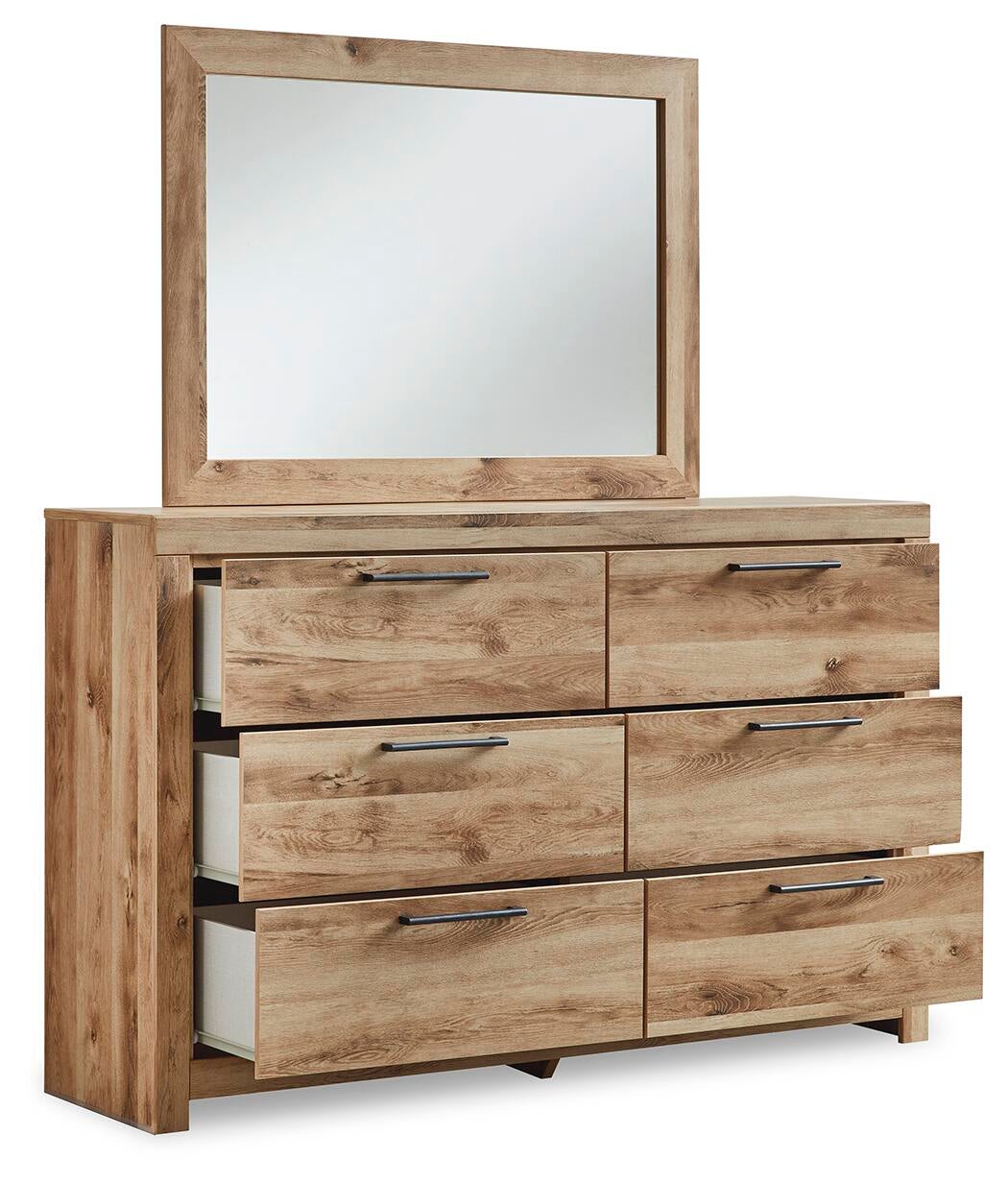 Hyanna Twin Panel Bed with 1 Side Storage, Dresser, Mirror and Nightstand