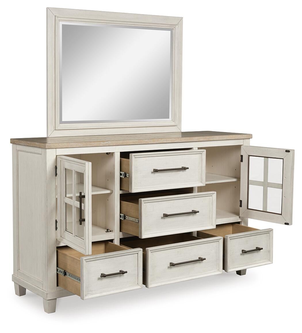 Shaybrock Queen Panel Bed, Dresser, Mirror, Chest and Nightstand