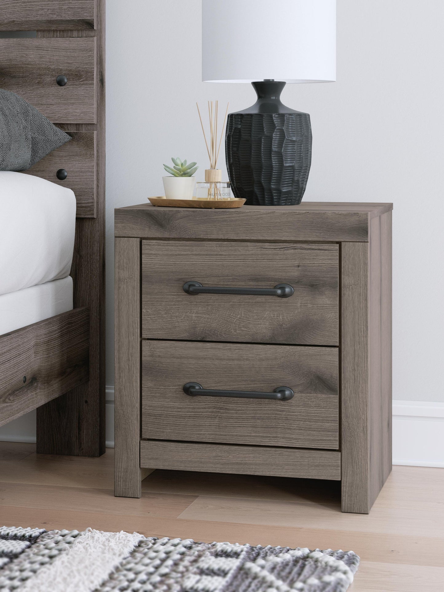 Graystorm Full Panel Bed with Storage, Dresser, Mirror, Chest and Nightstand