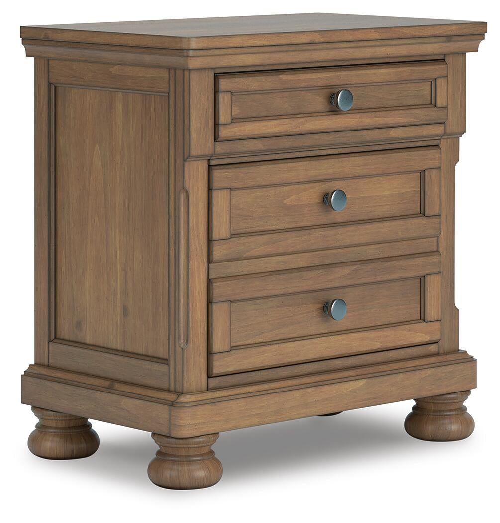 Feddinger Queen Storage Sleigh Bed with Mirrored Dresser and Nightstand