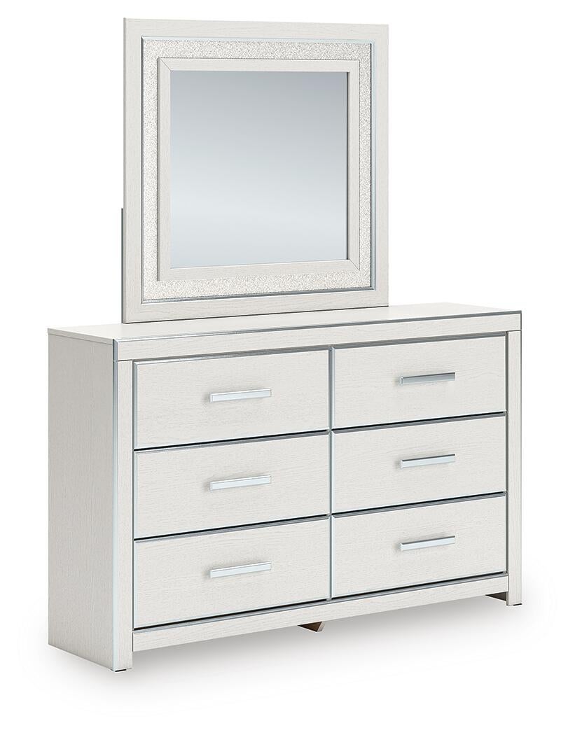 Zuraleus Queen Upholstered Panel Bed, Dresser, Mirror and Nightstand