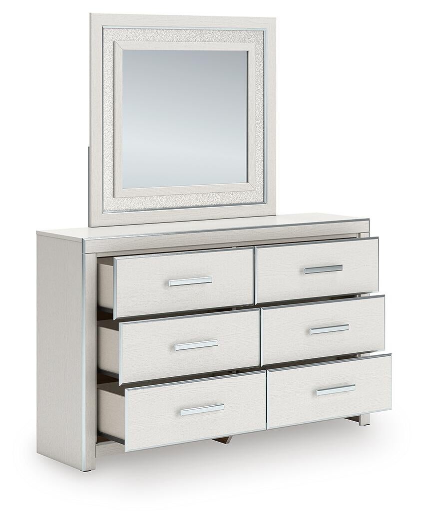 Zuraleus King Upholstered Bed, Dresser, Mirror and Nightstand