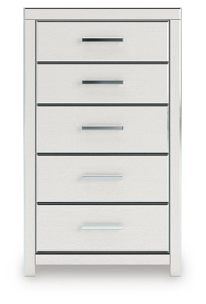 Zuraleus Queen Upholstered Panel Platform Bed, Dresser, Mirror and Nightstand