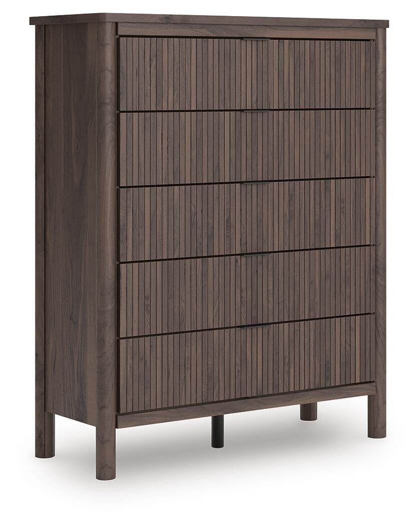Pamytta Full Upholstered Panel Bed, Dresser and Mirror