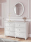 Kozlani Full Upholstered Panel Storage Bed, Dresser, Mirror and Nightstand
