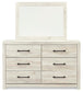 Cambeck Twin Panel Bed with Mirrored Dresser, Chest and Nightstand