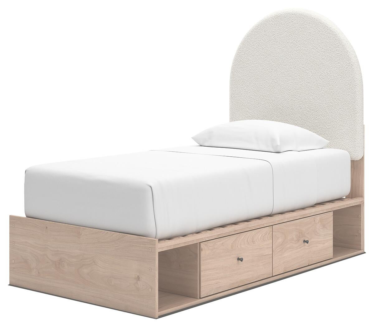 Arloster Twin Upholstered Panel Bed with Storage