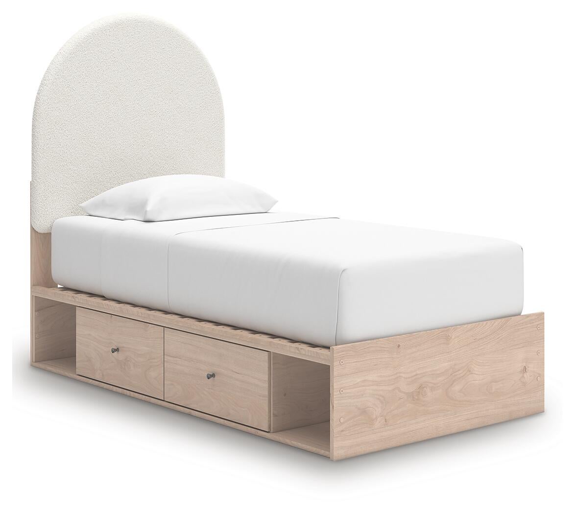 Arloster Twin Upholstered Panel Bed with Storage