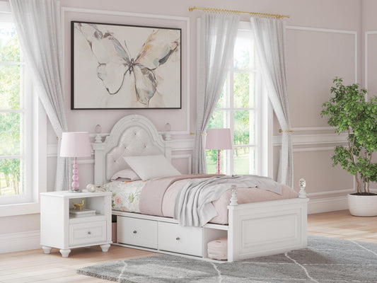 Kozlani Twin Upholstered Panel Storage Bed