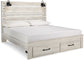 Cambeck King Panel Bed with 2 Storage Drawers with Dresser